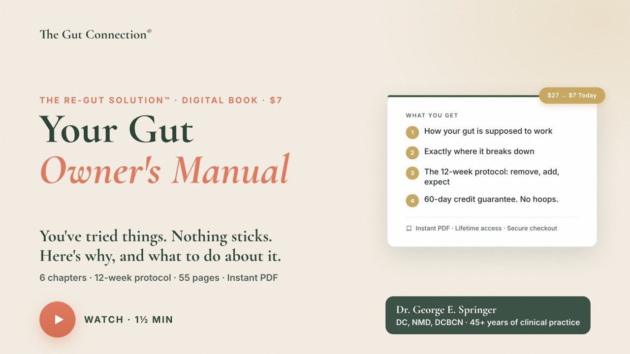 The Re-Gut Solution — watch the 90-second overview with Dr. Springer